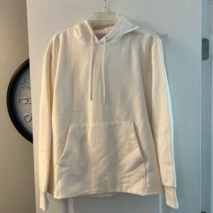 Athleta cream pullover hoodie with front pocket size M